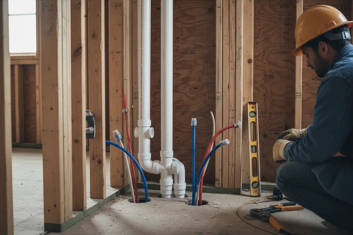 Drain and supply rough-in during Garbage Disposal Repair in Cecil